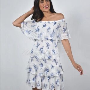 Frank Lyman Design Strapless Blue Floral Dress